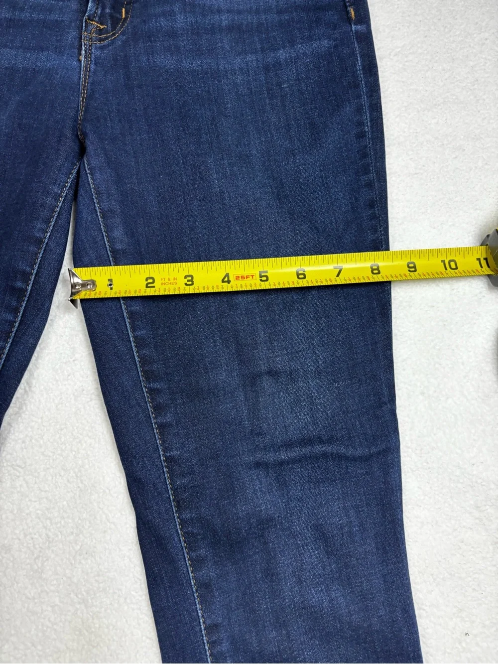 J.Crew jeans, Women’s high‑rise skinny size 27, dark wash, stretchy and sleek.